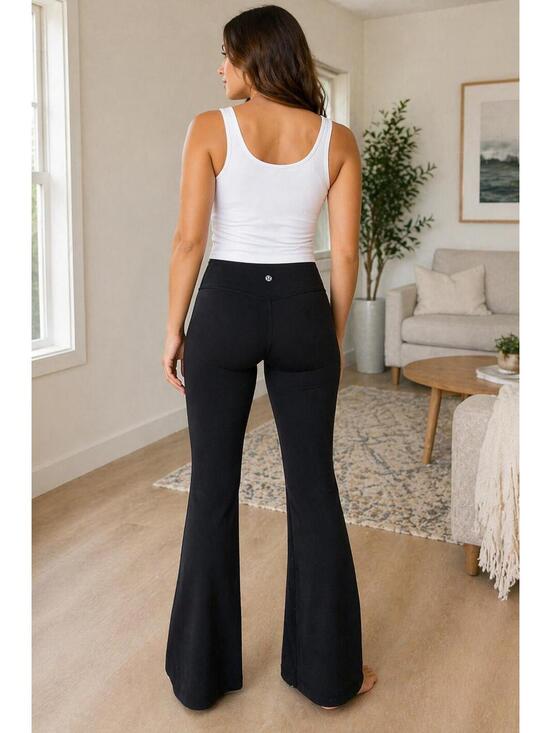 lululemon athletica Pants - Lululemon Black Flare Yoga Pants Womens Size 4 Long Inseam Bootcut Leggings